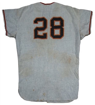 1962 Gaylord Perry Rookie Game Used San Francisco Giants Road Flannel Jersey